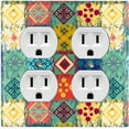 thumbnail image 1 of Metal Light Switch Plate Cover Colorful Ethnic Aztec Tribal Patch Pattern SFR050, 1 of 1