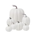 thumbnail image 2 of FEOLGEHLY Halloween Decorations, Mixed Size Artificial Foam Pumpkins Ornament Lot Color Choice Fake Pumpkin Set Seasonals Decor For Fall Harvests Halloween Table Arrangement (White), 2 of 6