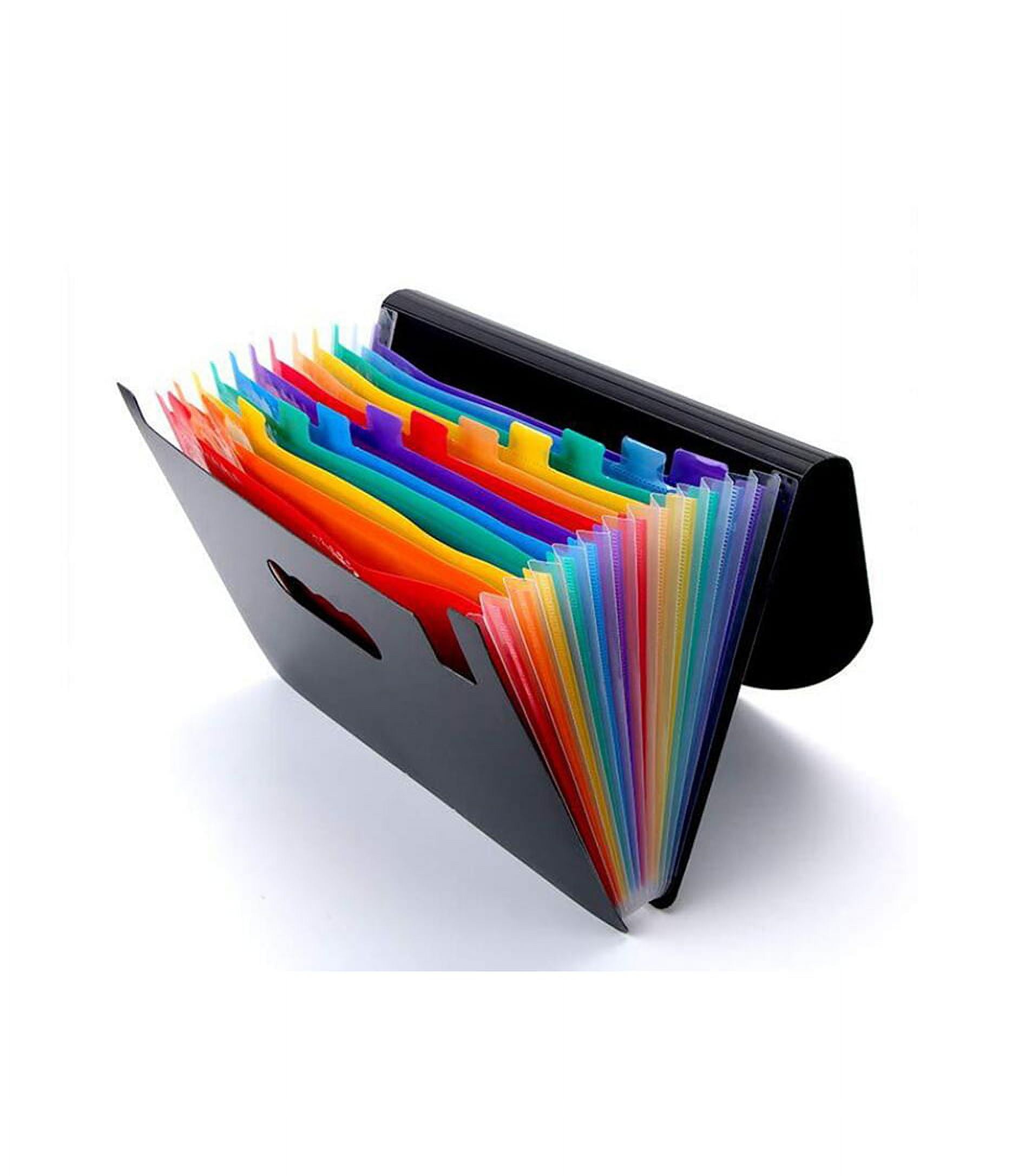 Expanding File Folder with Portable-Handle Document Organizer Briefcase Business Filing Bag A4
