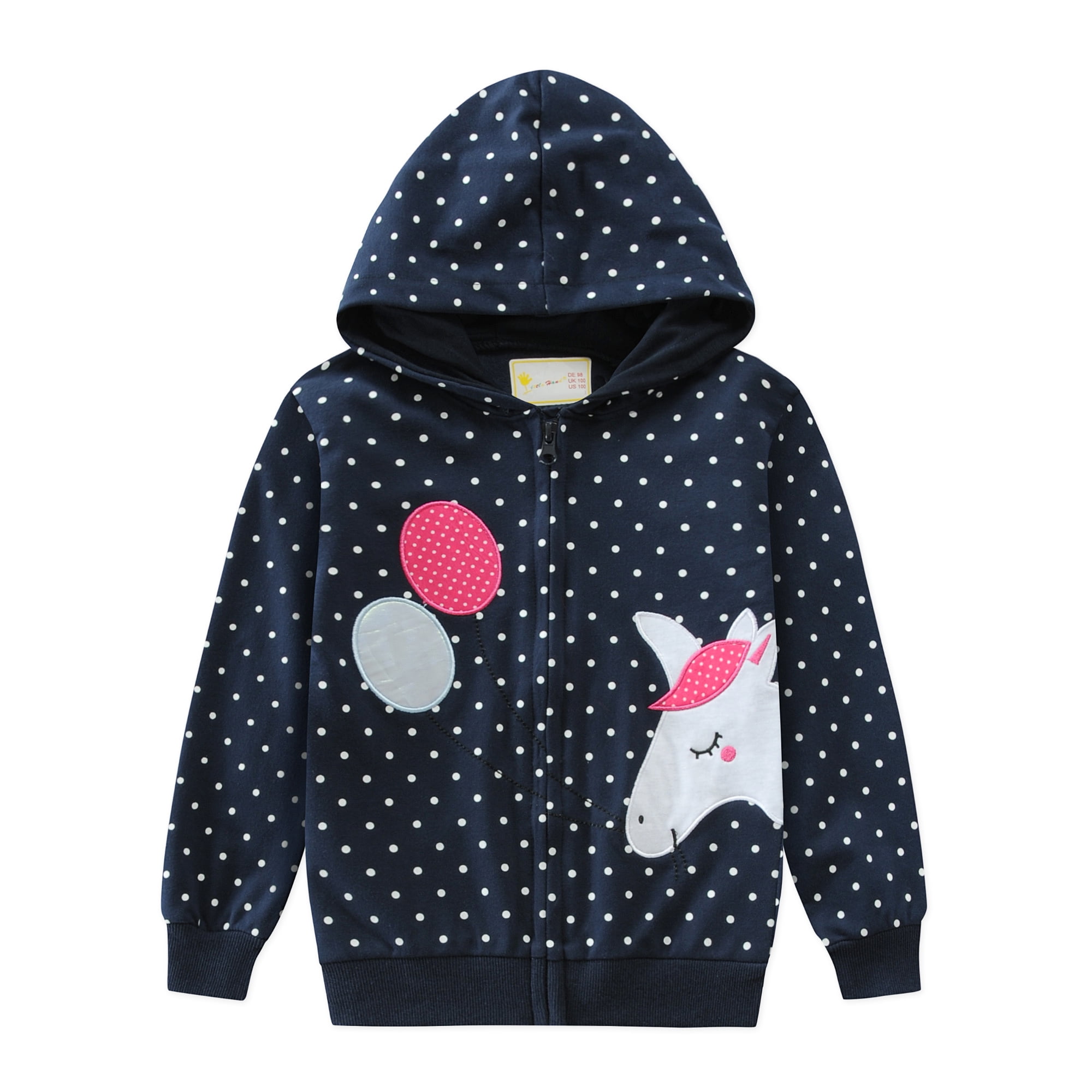 CM-Kid Toddler Girls Hoodies Sweatshirts Unicorn Print Zip Up Jacket 2T