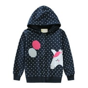 CM-Kid Toddler Girls Hoodies Sweatshirts Unicorn Print Zip Up Jacket 2t