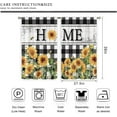 thumbnail image 5 of Rustic Sunflower Kitchen Curtains 27.5Wx39H Inch Rod Pocket Farmhouse Flower Buffalo Plaid Yellow Floral Country Plant Botanical Spring Black White Small Bedroom Window Drapes Fabric 2 Panels, 5 of 5