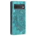 thumbnail image 3 of Case for Google Pixel 6 Wallet Case for Women Girls with Card Holder, Embossed Flower Pattern Magnetic Flip PU Leather Purse Protective Phone Cover for Google Pixel 6, Green, 3 of 10