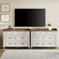 thumbnail image 2 of Mid Century Modern Closet Storage Organizer for Living Room, 94" TV Entertainment Center for 98" TVs, Antique White, 2 of 6