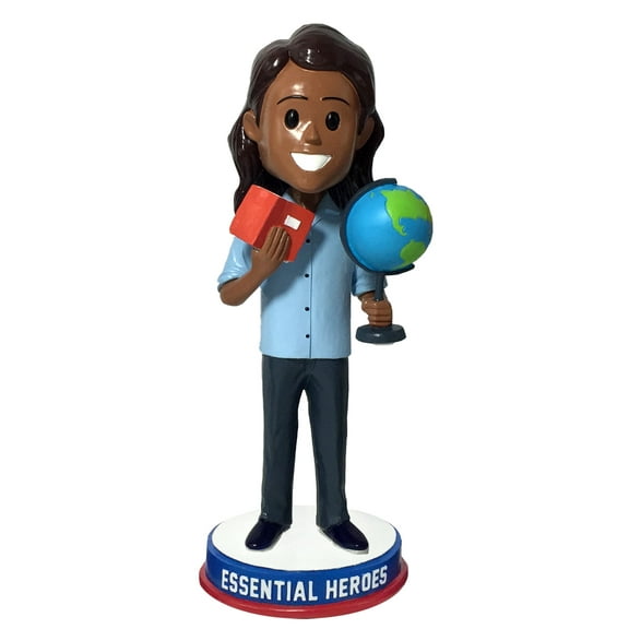 Teachers Educators Professors Essential Heroes Bobblehead Female Dark Skin Tone