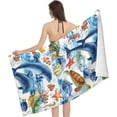 thumbnail image 3 of dhakalrlde Beach Towel Funny Dolphin Theme Pattern Sand-Free Microfiber Towel Quick Dry Pool Towel Absorbent Towel Ultra Soft Lightweight Towel for Outdoor Bathroom Swimming 31inx51in, 3 of 14