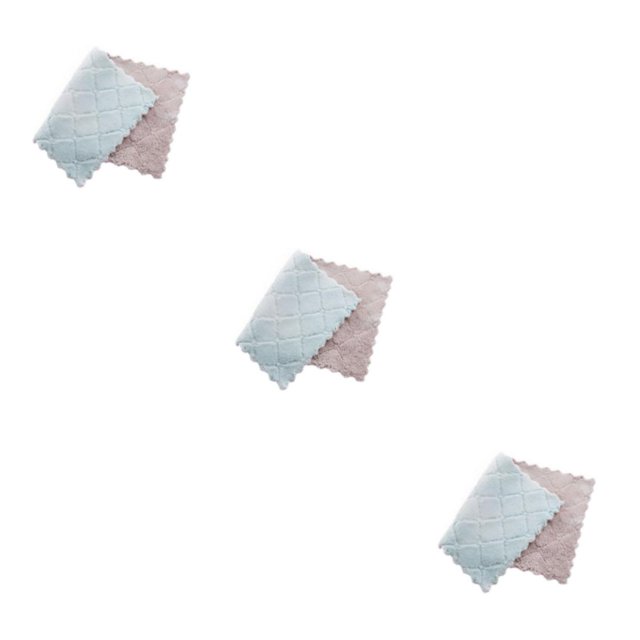 Redempat Microfiber Dishcloth Portable Solid Color Water Absorbent Breathable Kitchen Plate Dish Towel Cloth Accessories Green Coffee 3Set