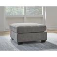 thumbnail image 2 of Signature Design by Ashley Marleton Contemporary Square Oversized Firmly Cushioned Accent Ottoman with Exposed Faux Wood Finish, Gray, 2 of 4