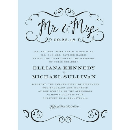 Calligraphy Mr and Mrs Standard Wedding (Best Calligraphy Pens For Wedding Invitations)