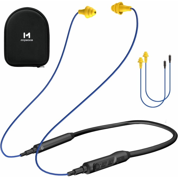 Auriculares Bluetooth MIPEACE, banda para el cuello, 29 dB, azul ruido
