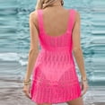 thumbnail image 5 of Xdegoge Swimsuit Cover Ups for Women V Neck Sleeveless Lace Crochet Beach Dress Stretchy Floral Mesh Keyhole Detail Charming Flattering Bathing Suit Coverups, 5 of 5