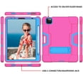 thumbnail image 5 of Case for iPad Pro 12.9 Inch 2021/2020/2018, Kickstand Shockproof Kids Proof Case Heavy Duty High Impact Resistant Hybrid Three Layer Rugged Defender Full Body Protection Case, Rose+Blue, 5 of 5