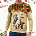 thumbnail image 4 of Ediodpoh Chandail de Sport à Col Rond pour Homme d'Hiver de Noël à Manches Courtes, Décontracté pour les Fêtes, Chandail de Sport à Col Rond pour Homme, Chandail pour Homme Jaune Pâle_001 TG, 4 of 4