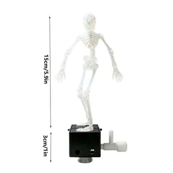 Dancing Skeleton Aquarium Bubbler – Interactive Fish Tank Decor, Adjustable Bubbles, Funny Gift for All Fish Lovers White