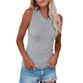 thumbnail image 2 of Sleeveless Women Solid Color Ribbed Knit Tank Tops Summer Casual Cami Tops, 2 of 4