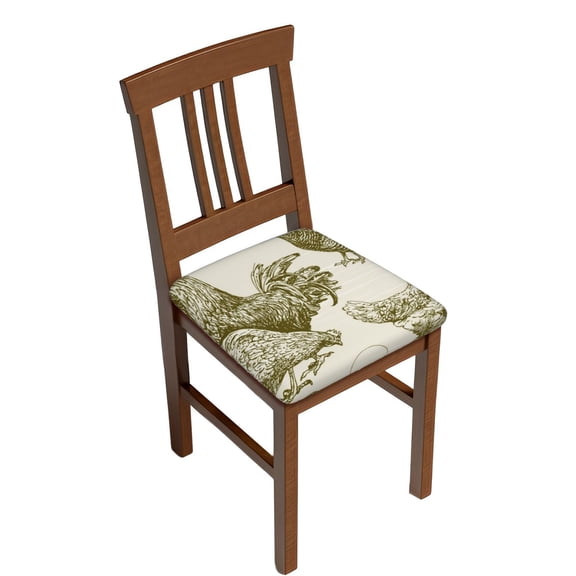 Kdxio Chair Seat Covers Chickens Print Chair Covers for Dining Room Square Washable Chair Protector Seat(Two Pieces)