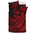 thumbnail image 2 of Hawaii Baleine à Bosse avec Hibiscus Ensemble de Literie Tribal Rouge LT12, 2 of 6