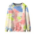 thumbnail image 4 of kaondbfi Hoodless Sweatshirts for Delicate Women Tie Dye Sweatshirt Casual Long Sleeve Crewneck Pullover Shirts Womens Summer Fall Fashion Tops, 4 of 5