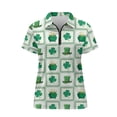 thumbnail image 6 of Whosucclay Moisture Wicking Golf Polo Tops, Clover Pattern Polyester Lightweight Quarter Zip Athletic Tops for Tennis Bowling Going Size XX-Large, 6 of 10