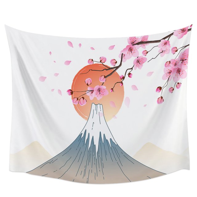 Japanese Kitchen Sakura Texture Tapestry Wall Hanging Boho Tapestry Wall Home Bedroom Living Room Decor Hanging Cloth
