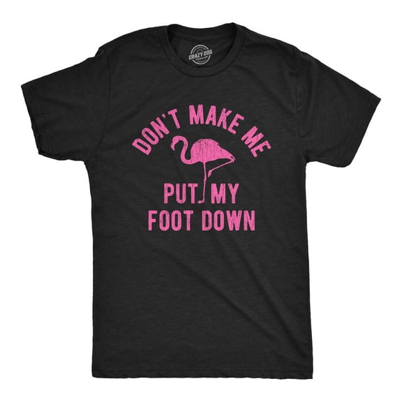 Mens Don't Make Me Put My Foot Down T Shirt Funny Flamingo Sarcastic Parenting Tee Graphic Tees