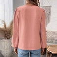 thumbnail image 6 of HAJWOH Womens Tops Dot Boho Long Sleeve Shirts V Neck Casual Chiffon Blouses Flowy Lace Hem Cute Clothing Trendy 2026, 6 of 6