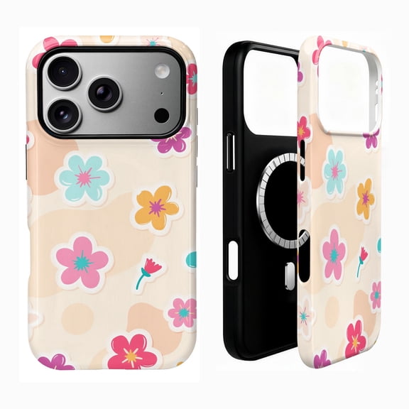 SKLYDDI Cute Aesthetic Floral Case for iPhone 17 Pro Max, Compatible with MagSafe - 277