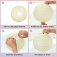 thumbnail image 4 of 6Pcs 6"8"12" Linternas de papel redondas decorativas colgantes de color blanco crema, 4 of 7