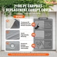 thumbnail image 2 of Dranite Shelter Top Replacement Cover - Waterproof UV Protected Carport Canopy, 2 of 6