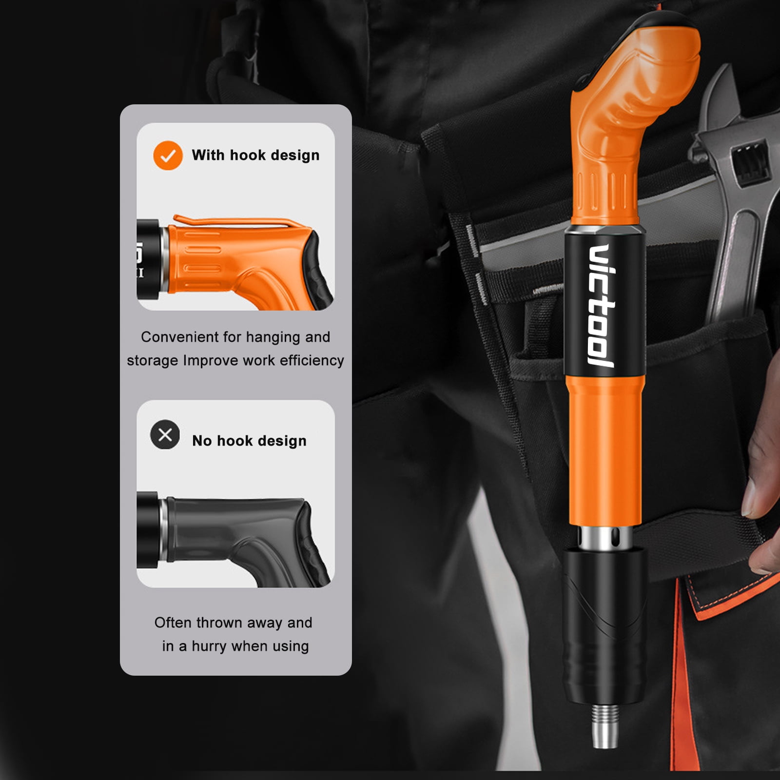 Victool Mini Manual Nail Gun Steel Rivet Tool Concrete Wall Anchor Line Slotting Device Fastening Tool