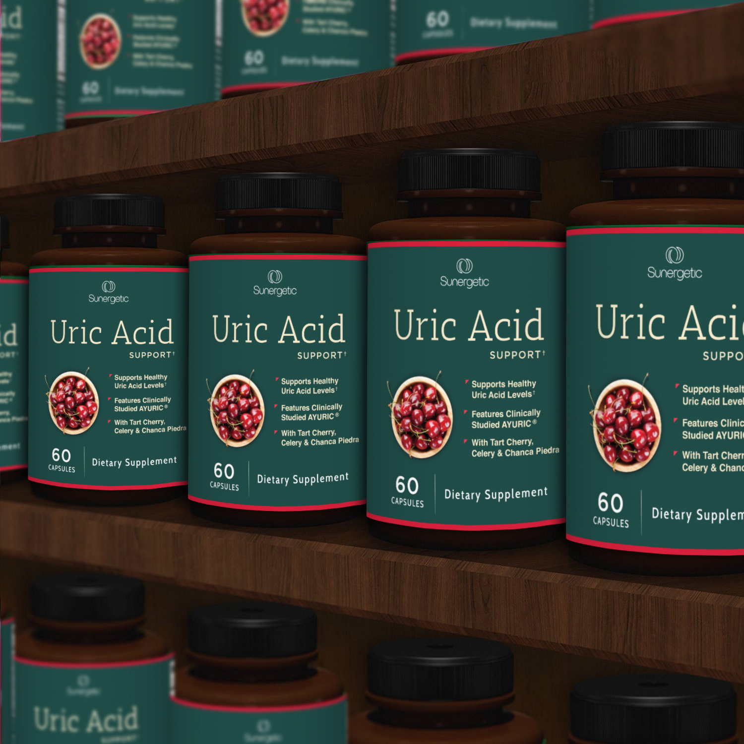 Premium Uric Acid Support Supplement  Uric Acid Formula & Urinary Tract Support  Includes Tart Cherry, Chanca Piedra, Celery Extract & Cranberry  60 Veggie Capsules