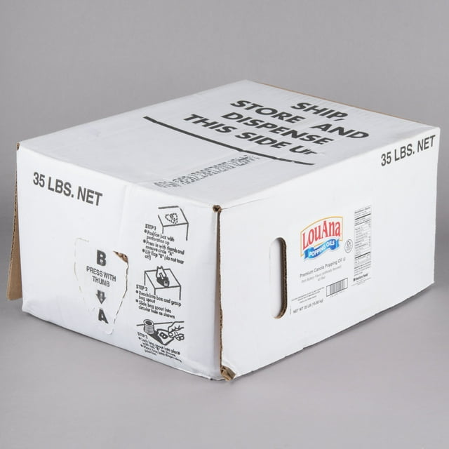 LouAna Huile de Canola pour Maïs Soufflé Aromatisée au Beurre, 35 lb, Sac-en-Boîte