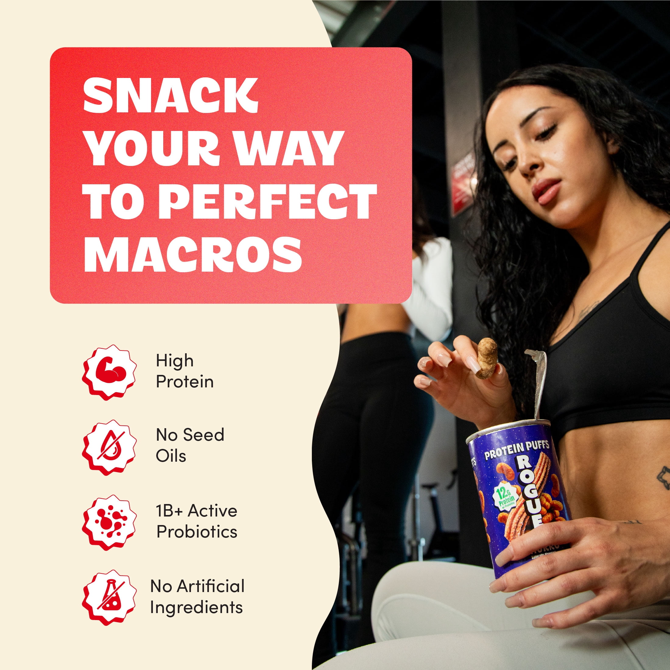 Rogue Snacks, Spicy Chicken Sandwich Chips, 20g Of Protein, Probiotics,  1.8 oz Can