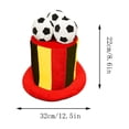 thumbnail image 2 of UTSJKR Unisex Tall Striped Party Top Hat with 3D Sport Ball Ornament for Sports Stadium Watch Party Fan Tailgate Local Pub Game Night Fun Festive Costume Headpiece Black, 2 of 6