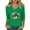 Green G, variant on 3/4 Sleeve Shirt for Women St Patty's Day 2025 Casual Plus Size Clover&Heart Funny St Shirts Tunic Tops, Green 3XL