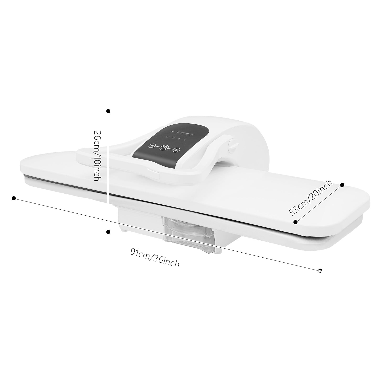 White 1600W 36in Fabric Press Machine Clothes Steam Press Touchscreen Modern