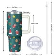 thumbnail image 2 of Holiday Winter 40oz Christmas Tumbler with Handle and Straw, Snowflakes Festive Coffee Cup, Insulated Stainless Steel Mug, Gifts for Women, 2 of 4