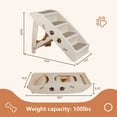 thumbnail image 3 of HomGarden 4 Step Non-Slip Pet Stairs Foldable Dog Cats Steps W/Washable Carpets,Beige, 3 of 11