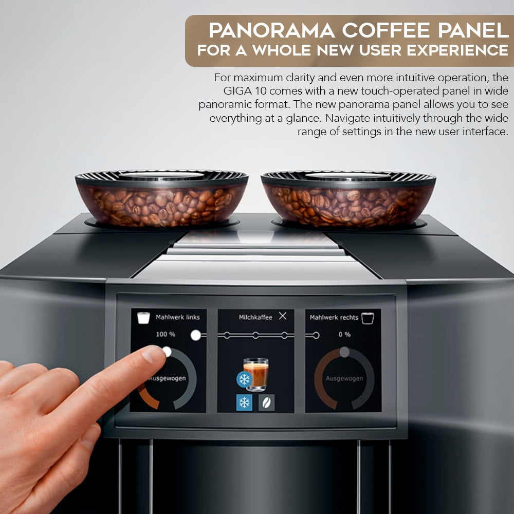 Jura GIGA 10 Automatic Espresso Machine (Diamond Black) with Capresso Coffee Bean, and Accessories