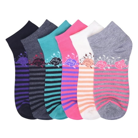 

6-PACK Women s Comfort Low Cut Socks Spandex Socks ROSES2 6-8