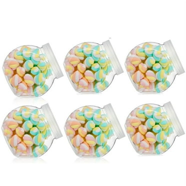 6 Sets Clear Candy Cans with Sealed Lid,Mini Acrylic Kitchen Storage Holder,Nut Cookie Container,Plastic Tea Pot,Waterproof Sealed Jars,for Party Bar Table Candy Buffet (250ml)