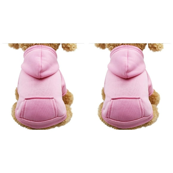 (2-Pack) Rinsvye Polyester Hoodied Sweatshirts with Medium Dog Clothes Pocket Dog Clothes Pet Size Medium Dog Clothes Clothing