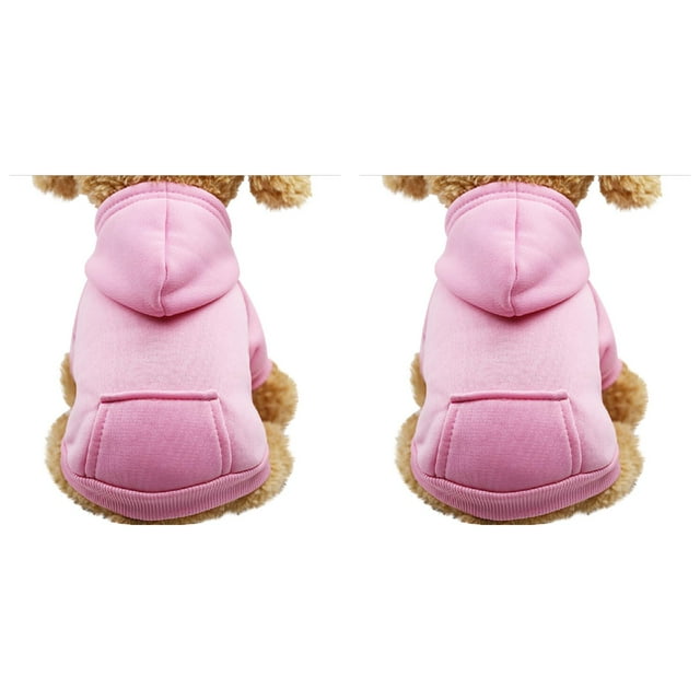 (Lot de 2) Chandails en Molleton à Capuche en Polyester Rinsvye avec Poches pour Vêtements de Chien Taille Moyenne