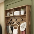 thumbnail image 2 of KULAGAGA Hall Tree With Bench & Coat Hooks, Entrance Storage Cabinet with 10 Shoe Cubby for Hallway, Walnut, 2 of 6