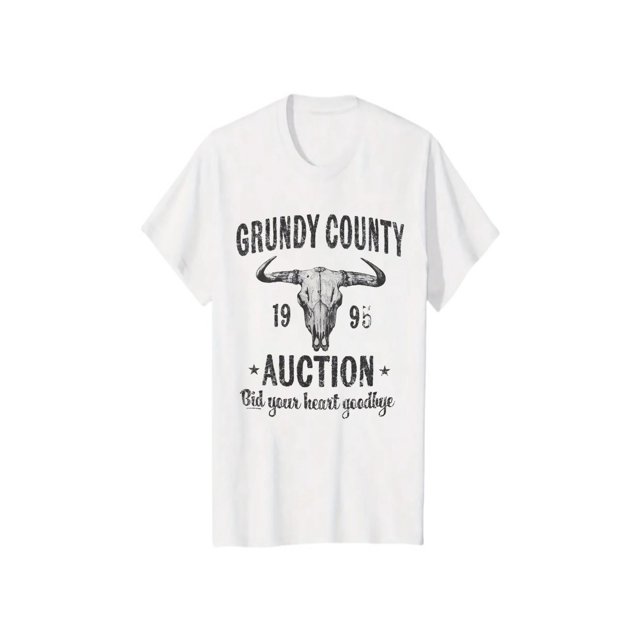 unisex Retro Concert Tee – Grundy County Cotton Shirt with Bold 90s Design