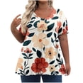thumbnail image 1 of Camiseta de Manga Corta de Cuello en V Sólido Casual, Camisetas de Manga Corta para las Mujeres, 1 of 6