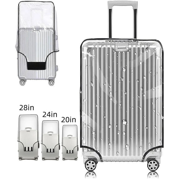 Arcticice Clear Plastic Luggage Covers for Suitcase TSA Approved, 28 inch Luggage Protector Cover (20"D x 12"W x 25"H)