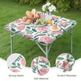thumbnail image 4 of Square Tablecloth with Elastic Edges 36 * 36 Inch Pioneer Waterproof Hand Drawn Roses Table Cover Washable Indoor and Outdoor for Party Kitchen Dinner Banquet Patio Picnic, 4 of 6
