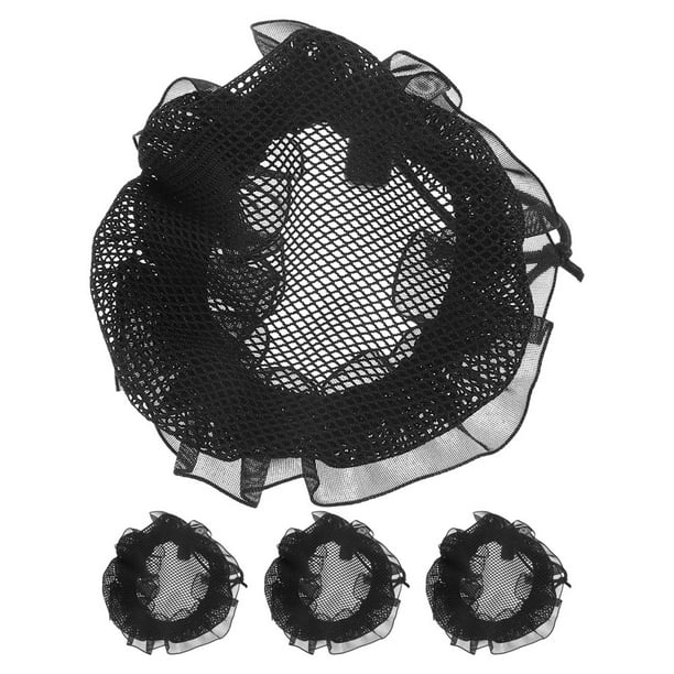 4 redes para moños de bailarina, accesorios para el cabello de ballet para niñas, redes para moños de baile para cabello largo de niñas.