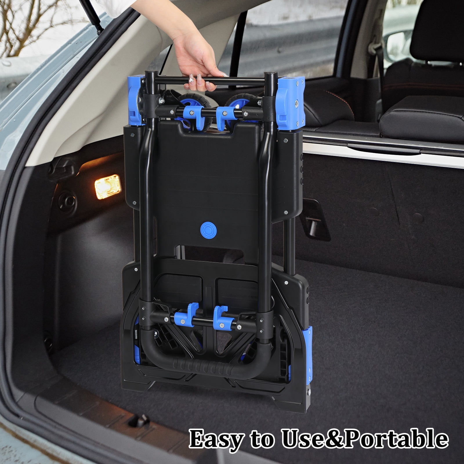 Ktaxon 2 in 1 Portable Hand Truck Hand Cart, Foldable Dolly, 330LB Capacity, with Retractable Handle